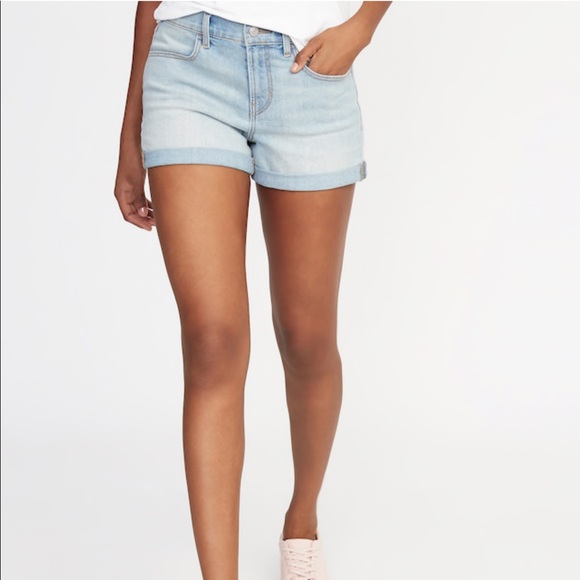 navy jean shorts